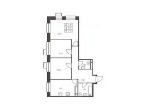 3-к квартира, строящийся дом, 71м2, 8/25 этаж