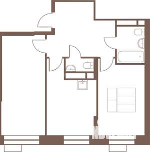 2-к квартира, строящийся дом, 59м2, 4/24 этаж