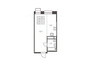 Студия квартира, строящийся дом, 30м2, 7/25 этаж