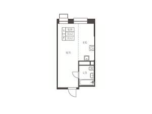 Студия квартира, строящийся дом, 30м2, 18/25 этаж