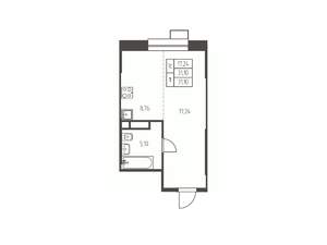 Студия квартира, строящийся дом, 31м2, 21/25 этаж
