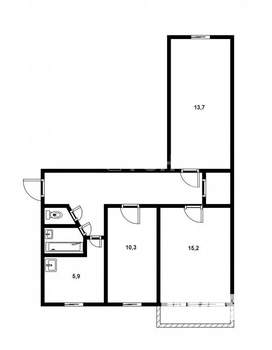 3-к квартира, вторичка, 58м2, 4/5 этаж