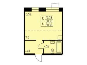 Студия квартира, вторичка, 30м2, 15/23 этаж