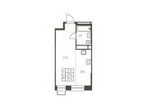 Студия квартира, строящийся дом, 30м2, 15/25 этаж