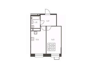 1-к квартира, строящийся дом, 39м2, 3/25 этаж