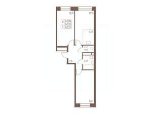 3-к квартира, строящийся дом, 60м2, 13/16 этаж