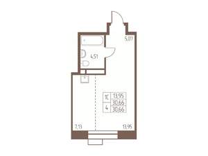 Студия квартира, вторичка, 31м2, 21/24 этаж