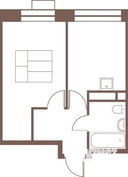 1-к квартира, строящийся дом, 32м2, 21/24 этаж