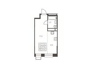 Студия квартира, строящийся дом, 30м2, 16/25 этаж