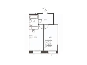1-к квартира, строящийся дом, 39м2, 2/25 этаж