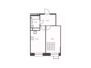 1-к квартира, строящийся дом, 39м2, 9/25 этаж