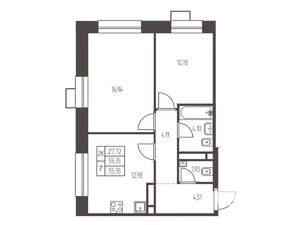 2-к квартира, вторичка, 55м2, 8/20 этаж