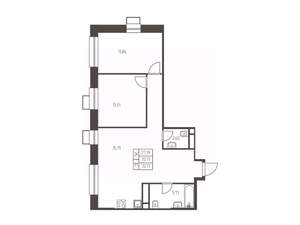 2-к квартира, строящийся дом, 71м2, 14/25 этаж