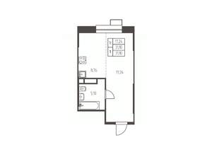 Студия квартира, строящийся дом, 31м2, 13/25 этаж