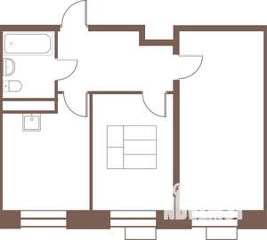 2-к квартира, строящийся дом, 53м2, 23/24 этаж
