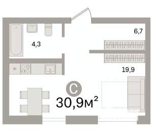 1-к квартира, вторичка, 31м2, 3/4 этаж