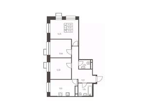 3-к квартира, строящийся дом, 71м2, 16/25 этаж