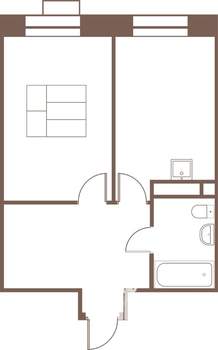 1-к квартира, строящийся дом, 43м2, 24/24 этаж