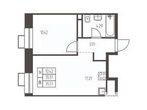 1-к квартира, вторичка, 36м2, 11/12 этаж