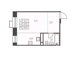 Студия квартира, вторичка, 30м2, 11/12 этаж
