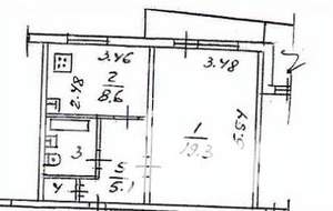 1-к квартира, вторичка, 39м2, 1/9 этаж