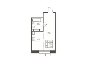 Студия квартира, строящийся дом, 31м2, 14/25 этаж