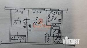 2-к квартира, вторичка, 45м2, 1/5 этаж