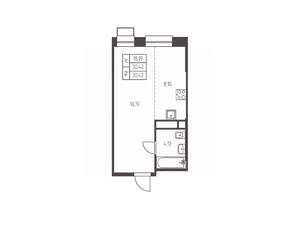 Студия квартира, строящийся дом, 30м2, 24/25 этаж