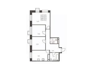 3-к квартира, строящийся дом, 71м2, 12/25 этаж