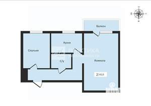 2-к квартира, вторичка, 41м2, 5/5 этаж