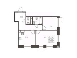 2-к квартира, вторичка, 58м2, 20/25 этаж