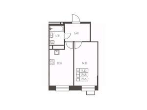 1-к квартира, строящийся дом, 39м2, 7/25 этаж