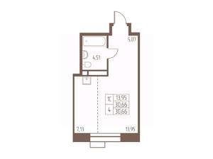 Студия квартира, вторичка, 31м2, 11/24 этаж