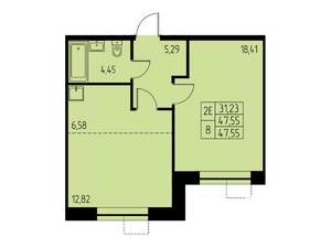 2-к квартира, строящийся дом, 48м2, 11/23 этаж