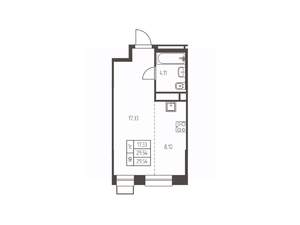 Студия квартира, строящийся дом, 30м2, 22/25 этаж