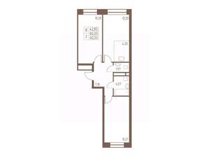 3-к квартира, строящийся дом, 60м2, 3/16 этаж