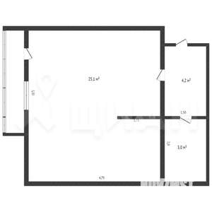 1-к квартира, вторичка, 33м2, 2/5 этаж