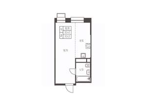 Студия квартира, строящийся дом, 30м2, 7/25 этаж