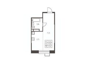 Студия квартира, строящийся дом, 31м2, 23/25 этаж