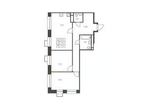 2-к квартира, строящийся дом, 71м2, 23/25 этаж