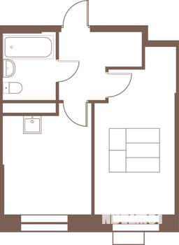 1-к квартира, строящийся дом, 34м2, 6/24 этаж