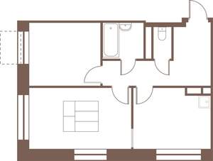 2-к квартира, строящийся дом, 52м2, 16/16 этаж