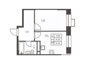 1-к квартира, вторичка, 35м2, 11/20 этаж