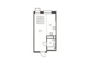 Студия квартира, строящийся дом, 30м2, 25/25 этаж