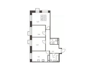 3-к квартира, строящийся дом, 71м2, 17/25 этаж