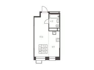 Студия квартира, строящийся дом, 30м2, 10/25 этаж