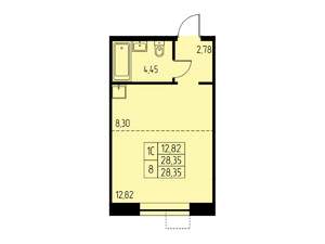 Студия квартира, вторичка, 28м2, 20/23 этаж
