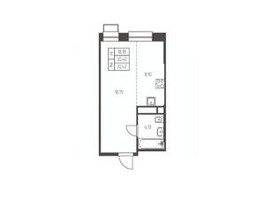 Студия квартира, строящийся дом, 30м2, 15/25 этаж