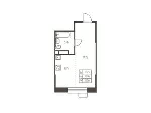 Студия квартира, строящийся дом, 31м2, 4/25 этаж