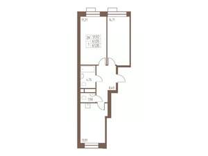 2-к квартира, строящийся дом, 61м2, 15/24 этаж